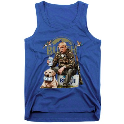 Retro Trump Hunting Deer Funny Beer Drinking Hunting On Back Tank Top