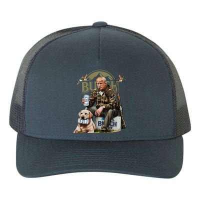 Retro Trump Hunting Deer Funny Beer Drinking Hunting On Back Yupoong Adult 5-Panel Trucker Hat