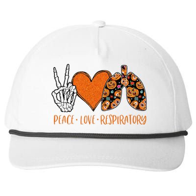 Respiratory Therapist Halloween Costume Peace & Love Skeleton Snapback Five-Panel Rope Hat