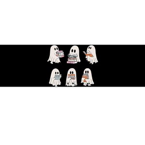 Retro Teacher Halloween Ghost Read More Books Bumper Sticker