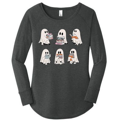 Retro Teacher Halloween Ghost Read More Books Women's Perfect Tri Tunic Long Sleeve Shirt