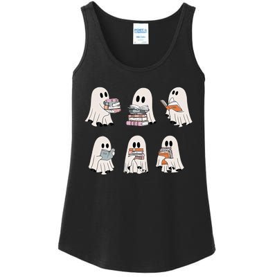 Retro Teacher Halloween Ghost Read More Books Ladies Essential Tank