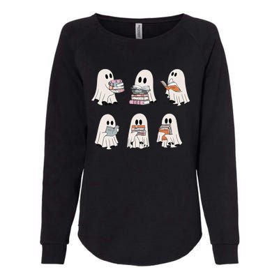 Retro Teacher Halloween Ghost Read More Books Womens California Wash Sweatshirt