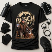 Retro Trump Hunting Deer Funny Beer Drinking Beer Hunting Cooling Performance Crew T-Shirt