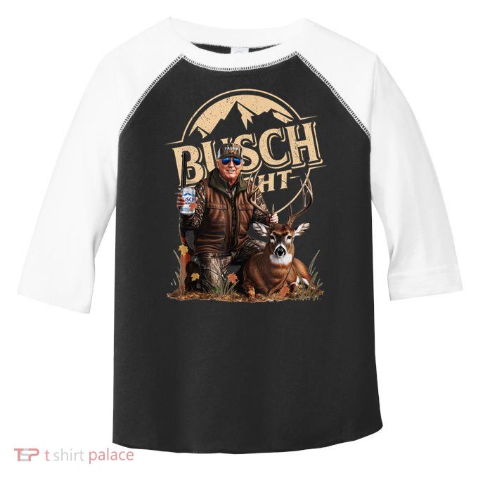 Retro Trump Hunting Deer Funny Beer Drinking Beer Hunting Toddler Fine Jersey T-Shirt