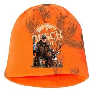 Retro Trump Hunting Deer Funny Beer Drinking Beer Hunting Kati - Camo Knit Beanie