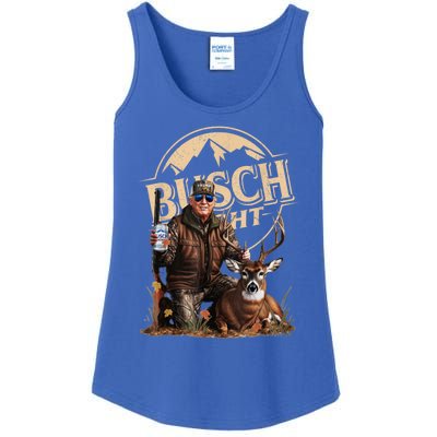 Retro Trump Hunting Deer Funny Beer Drinking Beer Hunting Ladies Essential Tank