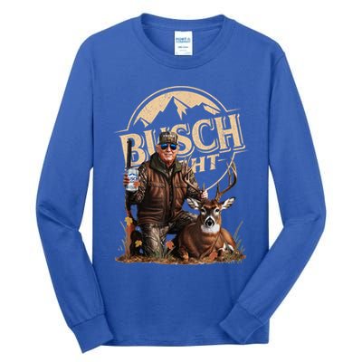Retro Trump Hunting Deer Funny Beer Drinking Beer Hunting Tall Long Sleeve T-Shirt