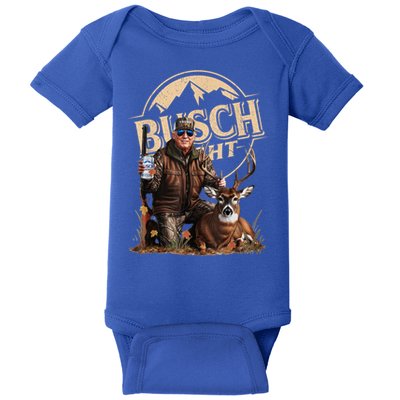 Retro Trump Hunting Deer Funny Beer Drinking Beer Hunting Baby Bodysuit