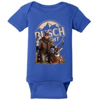 Retro Trump Hunting Deer Funny Beer Drinking Beer Hunting Baby Bodysuit