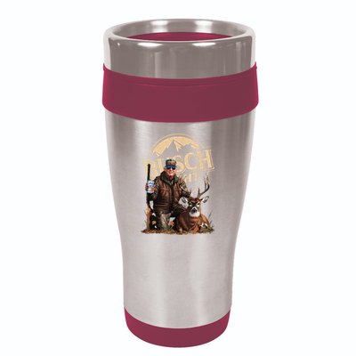 Retro Trump Hunting Deer Funny Beer Drinking Beer Hunting 16oz Travel Tumbler