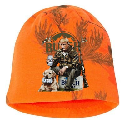 Retro Trump Hunting Deer Funny Beer Drinking Beer Hunting Kati - Camo Knit Beanie