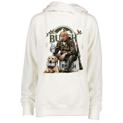 Retro Trump Hunting Deer Funny Beer Drinking Beer Hunting Womens Funnel Neck Pullover Hood