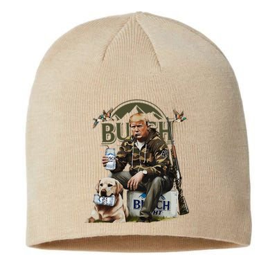 Retro Trump Hunting Deer Funny Beer Drinking Beer Hunting Sustainable Beanie