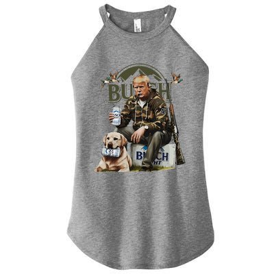 Retro Trump Hunting Deer Funny Beer Drinking Beer Hunting Women's Perfect Tri Rocker Tank