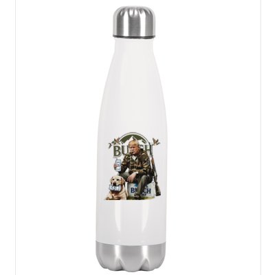 Retro Trump Hunting Deer Funny Beer Drinking Beer Hunting Stainless Steel Insulated Water Bottle