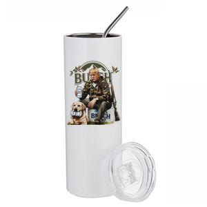 Retro Trump Hunting Deer Funny Beer Drinking Beer Hunting Stainless Steel Tumbler