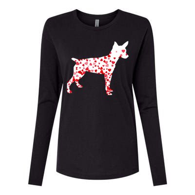 Rat Terrier Heart Dog Valentine's Day Gift Womens Cotton Relaxed Long Sleeve T-Shirt