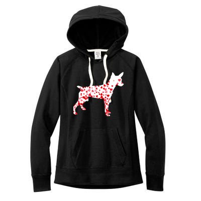 Rat Terrier Heart Dog Valentine's Day Gift Women's Fleece Hoodie