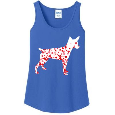 Rat Terrier Heart Dog Valentine's Day Gift Ladies Essential Tank