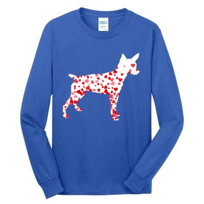 Rat Terrier Heart Dog Valentine's Day Gift Tall Long Sleeve T-Shirt