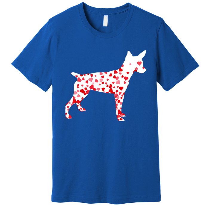 Rat Terrier Heart Dog Valentine's Day Gift Premium T-Shirt