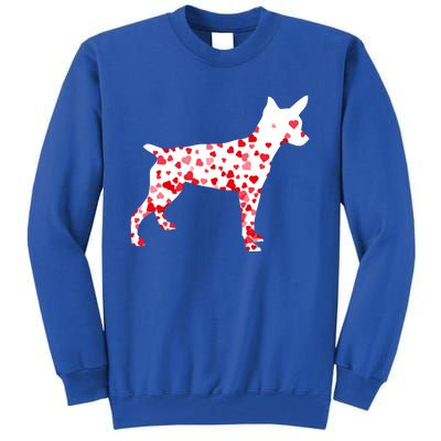 Rat Terrier Heart Dog Valentine's Day Gift Tall Sweatshirt