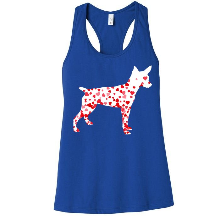 Rat Terrier Heart Dog Valentine's Day Gift Women's Racerback Tank