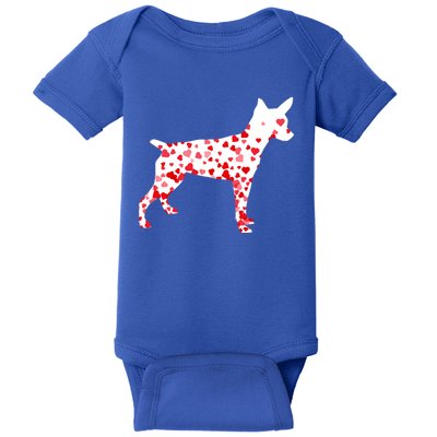 Rat Terrier Heart Dog Valentine's Day Gift Baby Bodysuit