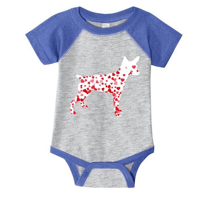 Rat Terrier Heart Dog Valentine's Day Gift Infant Baby Jersey Bodysuit