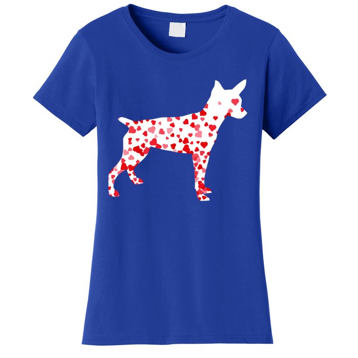 Rat Terrier Heart Dog Valentine's Day Gift Women's T-Shirt