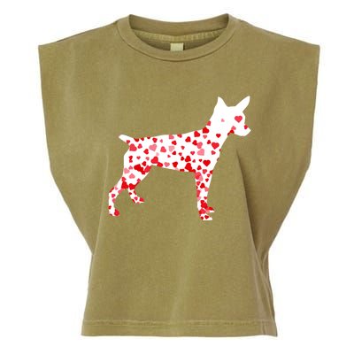 Rat Terrier Heart Dog Valentine's Day Gift Garment-Dyed Women's Muscle Tee