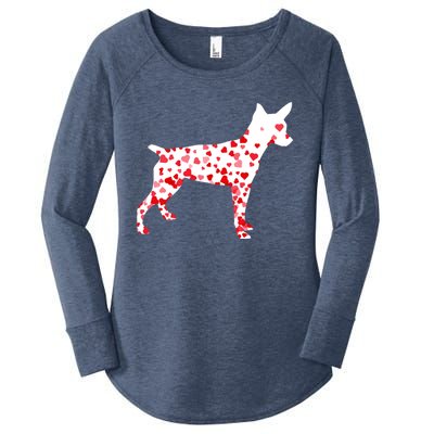 Rat Terrier Heart Dog Valentine's Day Gift Women's Perfect Tri Tunic Long Sleeve Shirt