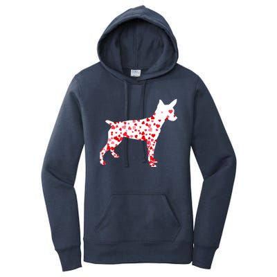 Rat Terrier Heart Dog Valentine's Day Gift Women's Pullover Hoodie