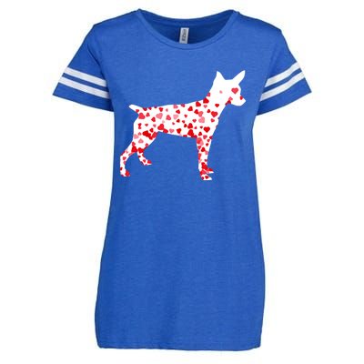 Rat Terrier Heart Dog Valentine's Day Gift Enza Ladies Jersey Football T-Shirt