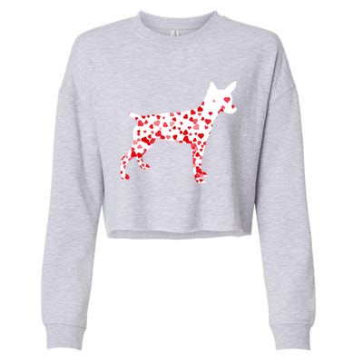 Rat Terrier Heart Dog Valentine's Day Gift Cropped Pullover Crew