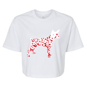 Rat Terrier Heart Dog Valentine's Day Gift Bella+Canvas Jersey Crop Tee