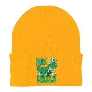 Rex The Halls Dinosaur Christmas Knit Cap Winter Beanie