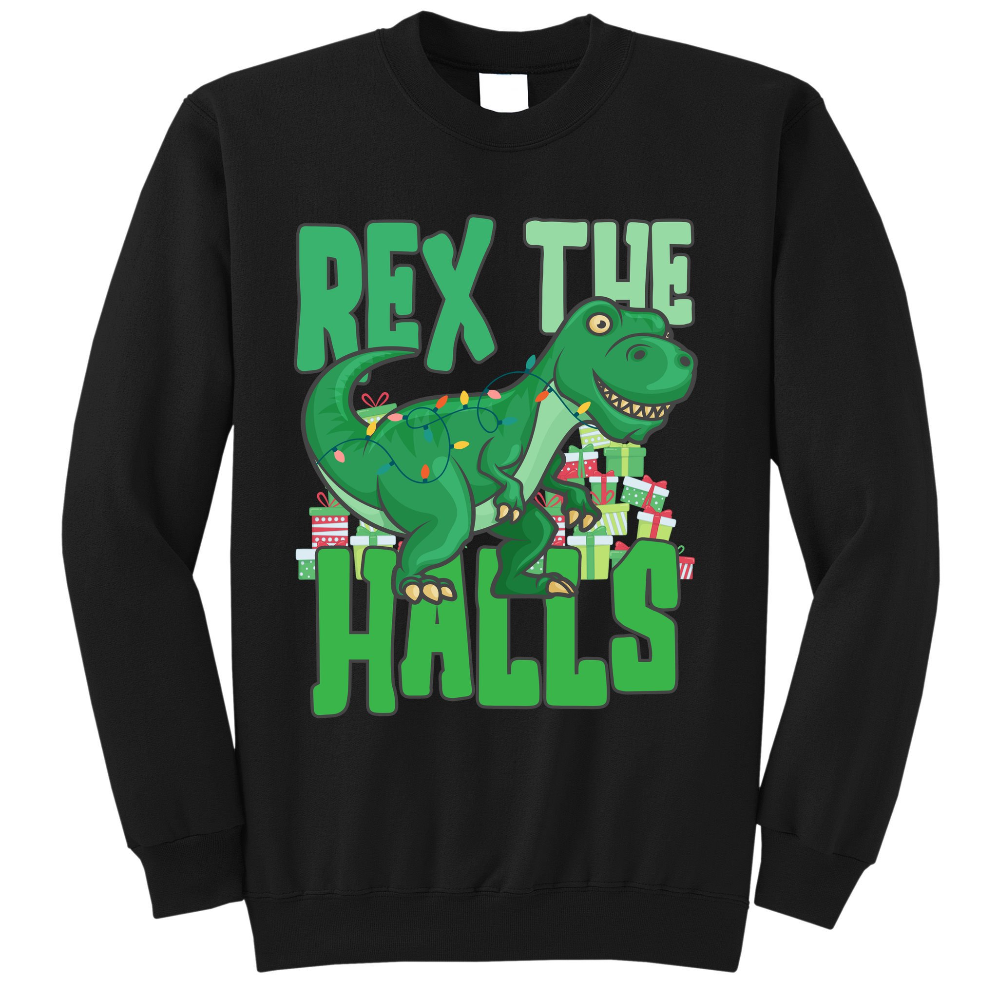 Rex The Halls Dinosaur Christmas Sweatshirt