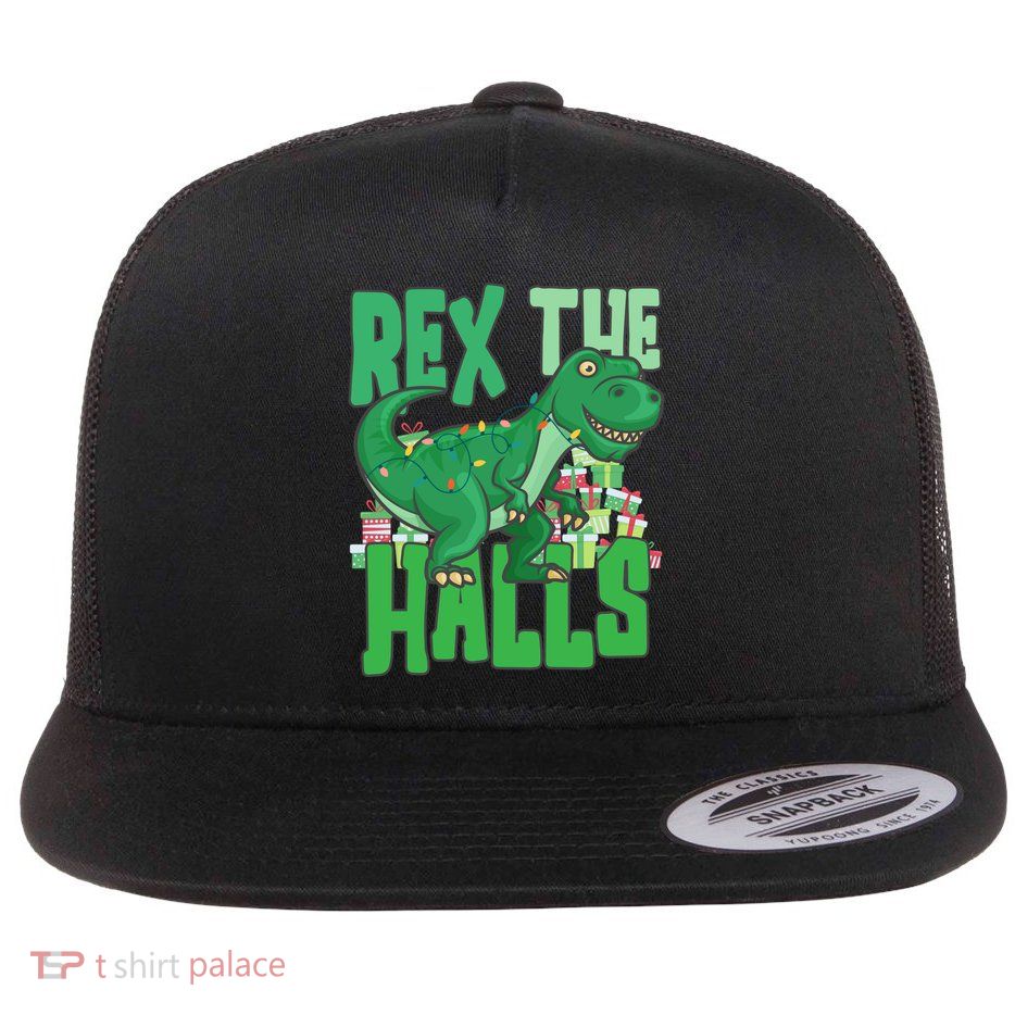 Rex The Halls Dinosaur Christmas Flatbill Hat