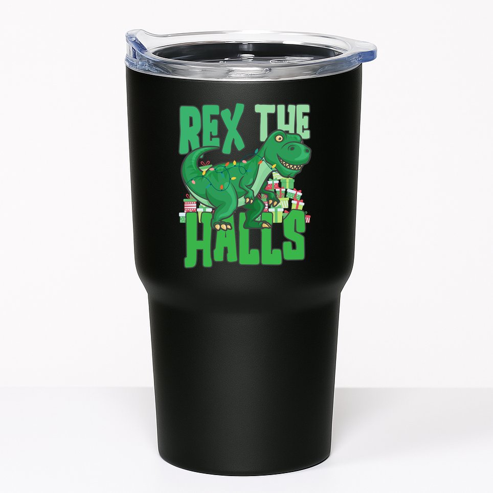 Rex The Halls Dinosaur Christmas Tumbler