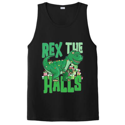 Rex The Halls Dinosaur Christmas PosiCharge Competitor Tank