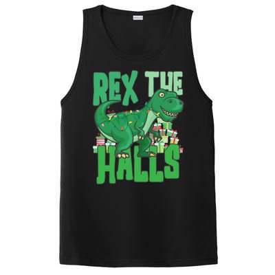 Rex The Halls Dinosaur Christmas PosiCharge Competitor Tank