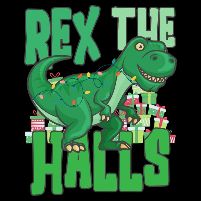 Rex The Halls Dinosaur Christmas Women's V-Neck T-Shirt