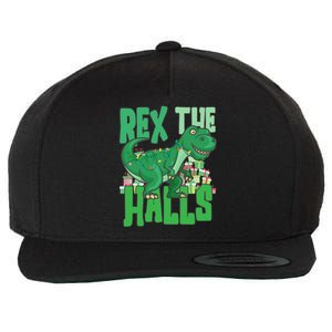 Rex The Halls Dinosaur Christmas Wool Snapback Cap