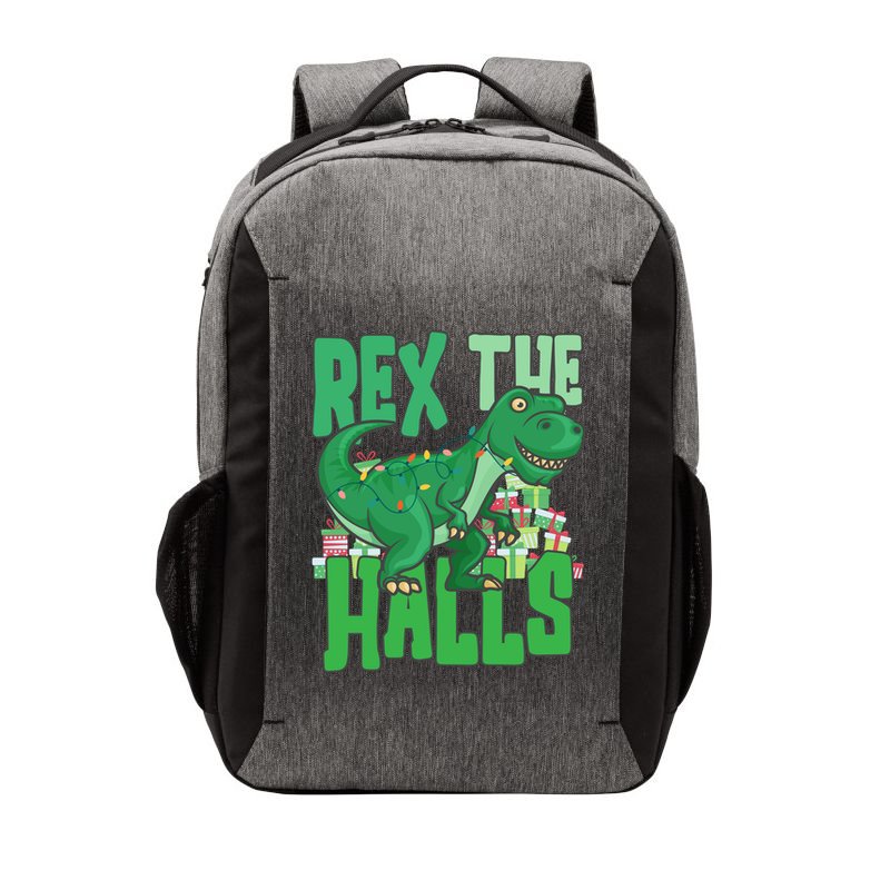 Rex The Halls Dinosaur Christmas Vector Backpack