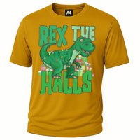 Rex The Halls Dinosaur Christmas Cooling Performance Crew T-Shirt