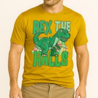 Rex The Halls Dinosaur Christmas Cooling Performance Crew T-Shirt