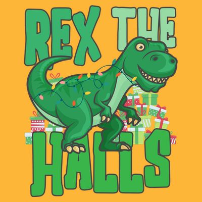Rex The Halls Dinosaur Christmas T-Shirt
