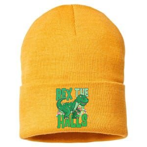 Rex The Halls Dinosaur Christmas Sustainable Knit Beanie